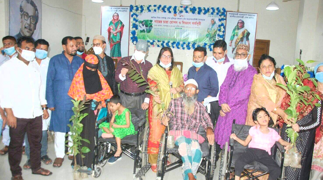 বঙ্গবন্ধুর জন্মশতবার্ষিকী উপলক্ষে সদর উপজেলায় গাছ বিতরণ