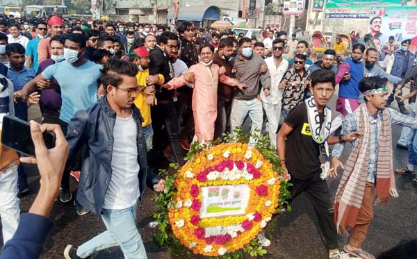 মশিউর রনির নেতৃত্বে জেলা ছাত্রদলের বিজয় র‌্যালী