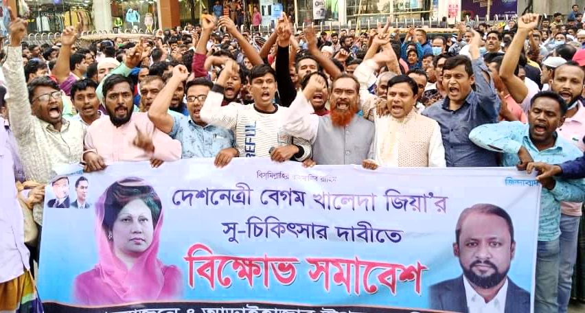 মাহমুদুর রহমান সুমনের পক্ষে আড়াইহাজার উপজেলা বিএনপি’র বিক্ষোভ