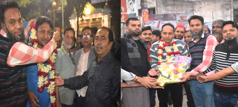 কারামুক্ত শাহেদ-রিয়াদকে সিদ্ধিরগঞ্জ যুবদলের ফুলের শুভেচ্ছা 