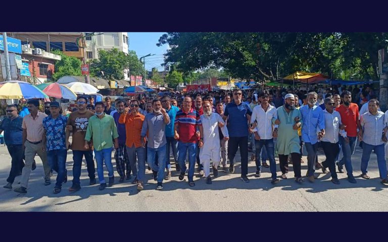 মহানগর বিএনপির পদযাত্রায় মাসুদ-আনোয়ারের নেতৃত্বে সদর থানা বিএনপির শোডাউন