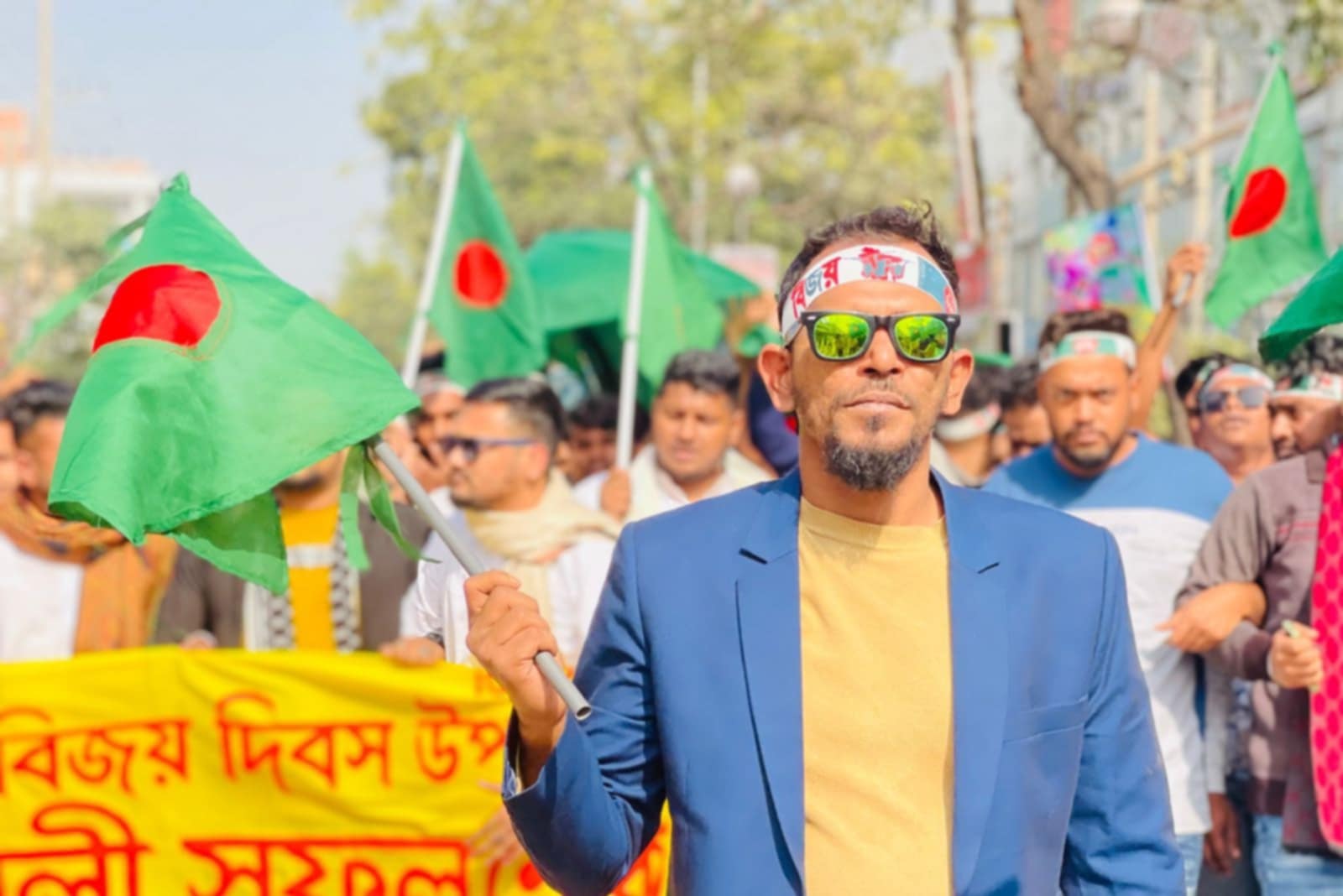 স্বেচ্ছাসেবক দল নেতা সাঈদ সিকদার সানির নেতৃত্বে বিশাল বিজয় র‍্যালি