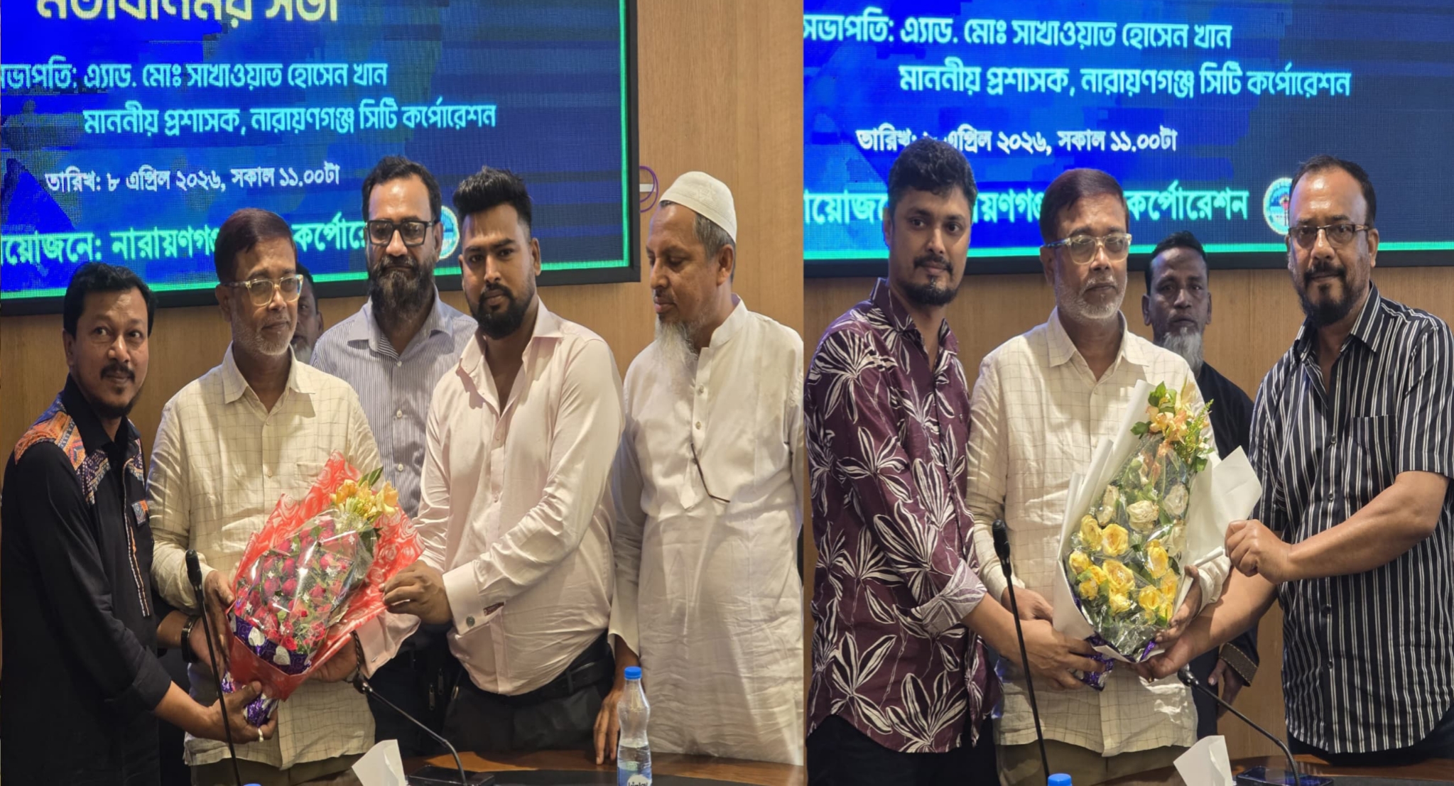 নাসিক প্রশাসক সাখাওয়াতের সঙ্গে বন্ধন ও উৎসব পরিবহন মালিকদের শুভেচ্ছা বিনিময়